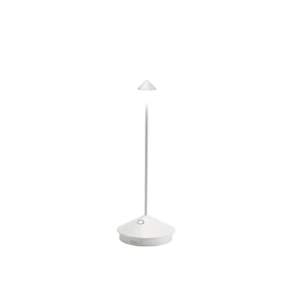 Bild av Zafferano, Pina Lampa, Laddningsbar Trådlös Bordslampa med Touchkontrol, Även Användbar som Utomhuslampa, Dimmer, 2200 3000 K, Höjd 29 CM, färg Vit