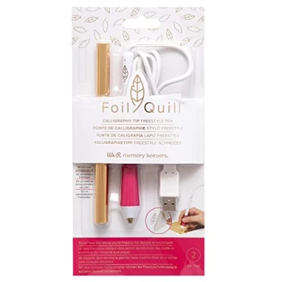 Bild av We R Memory Keepers Foil Quill Calligraphy Tip Freestyle Pen, varmpspenna med kalligrafispets, USB port, 1 folierulle för handsfree märkning och design av dekoration, kort scrapbooks