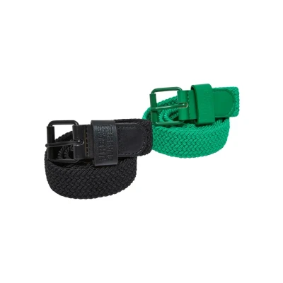 Bild av Urban Classics 2 PACK Unisex Flätat skärp, Storlek: L/XL, Black bodegagreen