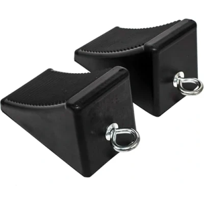 Bild av MAXXHAUL 50011 gummihjul chock med öljett (6 1/2 tum x 33/4 4 tum), set 2