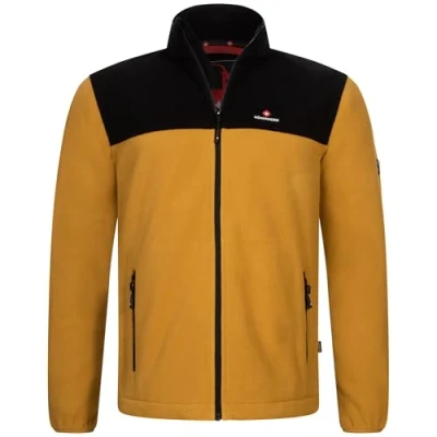 Bild av Höhenhorn Badus Fleecejacka för män microfleece full dragkedja troyer utomhus vandring vandring, Senapsgul/svart, XXL
