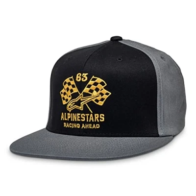 Bild av Alpinestars Svart Fitted Keps Double Check Flatbill Black/Charcoal/Yellow @ Hatstore