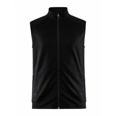 Bild av Craft ADV UNIFY VEST herrväst M svart lätt väst herr av återvunnen polyester löparväst med krage 2 fickor utomhus, svart,