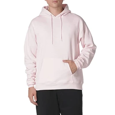Bild av Hanes EcoSmart huvtröja för män, medelvikt fleece, pullover med huva, Blek rosa, M