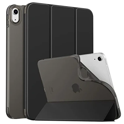 Bild av MoKo Case for iPad 10th Generation 2022, 10.9 inch Case, Soft TPU Translucent Frosted Back Cover Slim Shell Protective with Adjustable Angles, Auto Wake/Sleep, Black