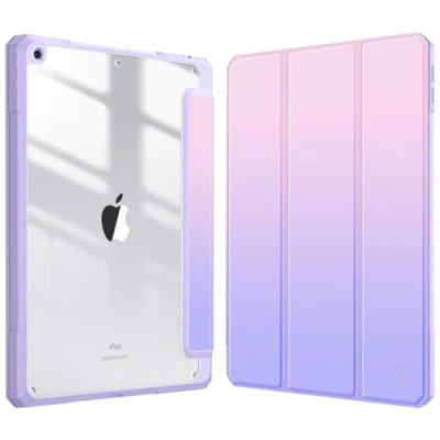 Bild av Fintie Hybridfodral kompatibelt med iPad 9:e / 8:e 7:e generationen (2021/2020/2019 Release) 10,2 tum stöttåligt fodral klart skal på baksidan pennhållare, automatisk uppvakning/sömn,