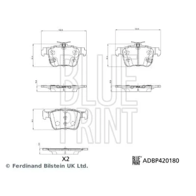 Bild av BLUE PRINT ADBP420180 Bromsbeläggsats Bakaxel med akustisk slitagevarnare MG: MG 4 EV (EH32) 2022