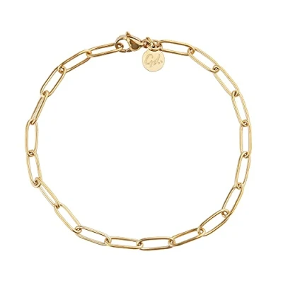 Bild av GD GOOD.designs EST. 2015 Damlänkarmband I 18 karat guld eller silver vattentätt finsittande armband Rostfritt stål justerbar länkkedja, 21 centimeters,
