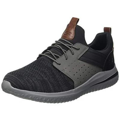 Bild av Skechers Delson 3.0 Cicada Sneakers för män, Svart/grå, 7.5 Wide