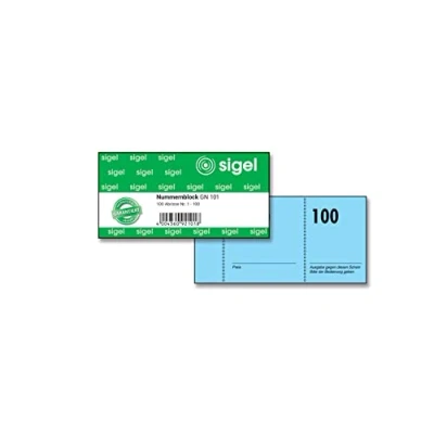 Bild av Sigel GN101 nummerblock, 100 band (nr 1 100, 10,5 x 5 cm)