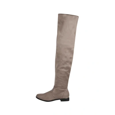 Bild av Elara Ladies Boots Overknees Suede Optics Chunkyrayan EL502 Khaki 39