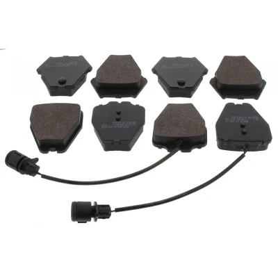 Bild av MAPCO 6817 Jeu de plaquettes frein Essieu avant contact signal d&#039;usure inclus avec tôle anti bruit AUDI: A8 D2