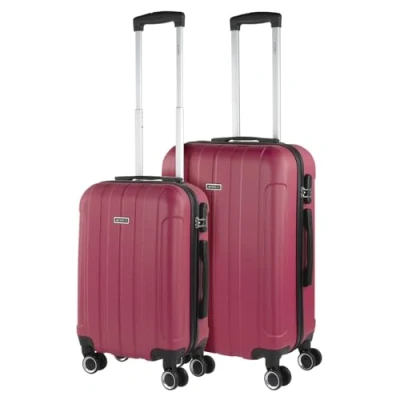 Bild av ITACA Set med två Rigida Resefall 4 Hjul Vagn 55/65 cm ABS. Resistent och Ljus. Hänglås Handtag. Liten hytt Låg kostnad Ryanair Medium. Student., Jordgubb