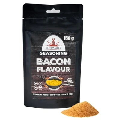 Bild av Vegansk kryddblandning med baconsmak 100% naturlig BBQ krydda Perfekt till kött, potatis, grönsaker eller som popcornkrydda Storförpackning 150 g