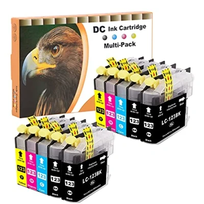 Bild av D&amp;C 10x bläckpatroner kompatibla med Brother LC 123 LC123 XL för DCP J132W J152W J172W J4110DW J552DW J752DW MFC J245 J4410DW J4510DW J4610DW J470DW J4710DW J650DW