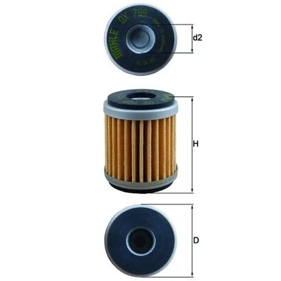 Bild av MAHLE ORIGINAL OX 799 Filtre à huile Cartouche filtrante