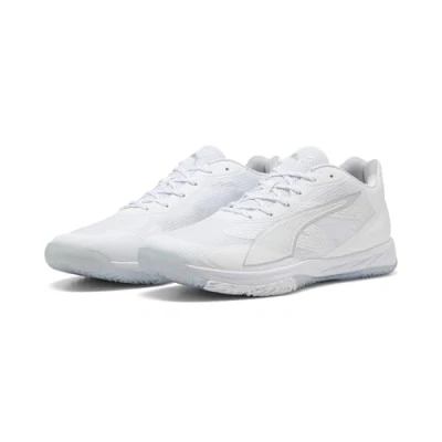 Bild av Puma Accelerate Turbo 4 Unisex Handbollssko white/silvercoloured/ash gray, Storlek: 46.5, White/silver coloured/ash gray Konstmaterial/textil