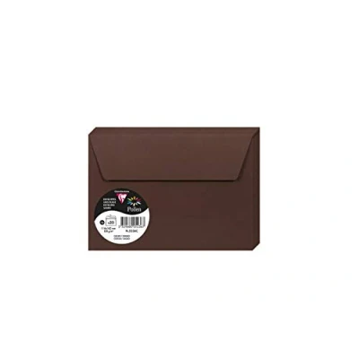 Bild av Clairefontaine 5236C förpackning med 20 självhäftande kuvert C6 format 11,4 x 16,2 cm 120 g/m² kakaofärger inbjudan evenemang och korrespondens pollensortiment premium slätt papper
