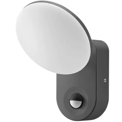 Bild av RIOLIT Led Utomhusbelysning med rörelsesensor utanför och inuti LUX ljusintensitetskontroll TIME belysningstidinställning IK 10 (grå)