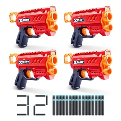 Bild av XSHOT Excel Micro 2.0 från ZURU med 32 pilar, enkel omladdning, Air Pocket Dart teknik, skumblaster för barn, tonåringar och vuxna (4 pilar)