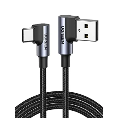 Bild av UGREEN USB Type C Kabel 90 Graders Snabbladdning Stöder 4.0/3.0/2.0 Kompatibel med S24 S23 S22 A72, Redmi Note 9 Pro 9, Huawei P40 P30 Honor 20 etc.(2M)