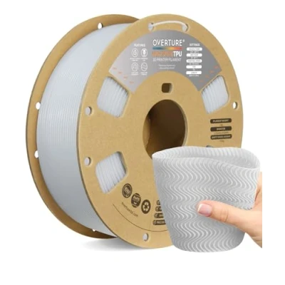 Bild av OVERTURE TPU High Speed Filament 1.75mm Flexible 95A Roll, 3D Printer Filament,Dimensional Accuracy +/ 0.02 mm, Fit Most FDM Printer(HS White)