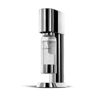 Bild av SodaStream® enso™ Premium vattenbubblor design i rostfritt stål från Naoto Fukasawa inkl. 1 l BPA fri flaska och rengöringsduk enkelt CO2 växelsystem, silver