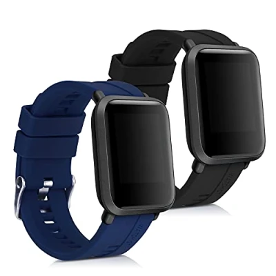 Bild av kwmobile remmar kompatibla med Huami Amazfit Bip/Bip Lite 2 x ersättande klockarmband i silikon, Large, TPU; silikon