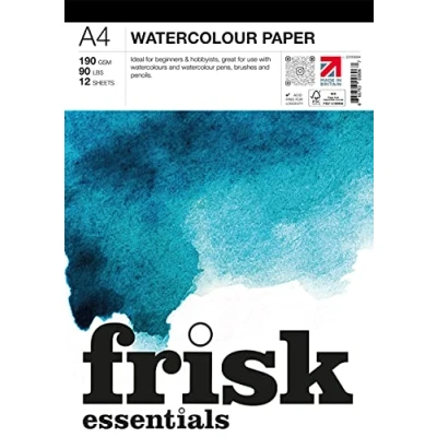 Bild av Frisk Essentials akvarell pappersblock A4, vit