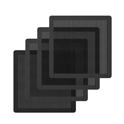 Bild av MoKo [4 Pack] Magnetic Computer Dust Filter, 0.5mm Mesh PC Cooler Fan Filter Dustproof PVC Cover Grills 140 x 140mm Black