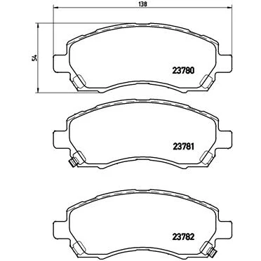 Bild av BREMBO P 78 009 Jeu de plaquettes frein avec indicateur d&#039;usure sans accessoires SUBARU: Legacy 2, Impreza II Break, I Berline
