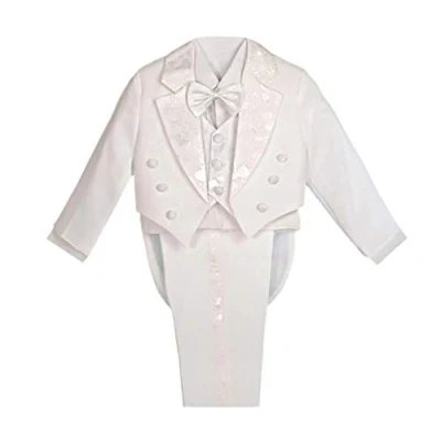 Bild av Lito Angels Liten Pojkar Smoking Bröllopskostym &amp; Blazers, Pageboy Dop Formell Outfit 5 Stycken Set med Cummerbund, Ålder 3 år, Vit