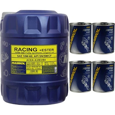 Bild av 20 l MANNOL Racing Ester 10W 60 API SN/SM/CF olja motorolja motorspolning motor spolning