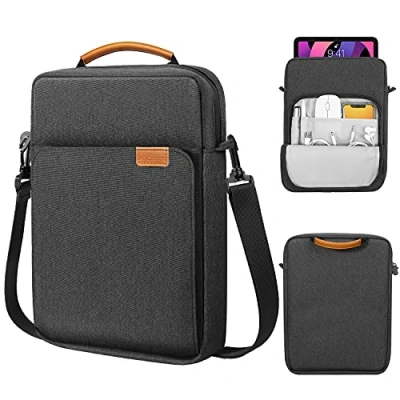 Bild av MoKo 9 11 Inch Tablet Sleeve Bag Handle Carrying Case with Shoulder Strap Fits iPad Pro inch, 10th 10.9,iPad 9/8/7th Generation 10.2,iPad Air 5/4th 9.7, Tab S8/S9 11&quot;, Black &amp; Gray