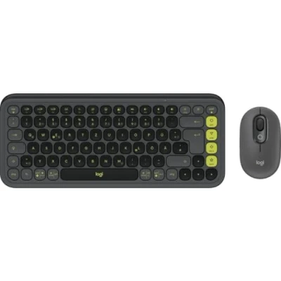 Bild av Logitech POP ICON COMBO Tangentbord, mus set Bluetooth Easy Switch 3 enheter, Multimediaknappar, Multipair funktion Tyska, QWERTZ Grafit