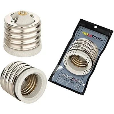 Bild av ISOLATECH 1 st E40 till E27 adapter sockel för lampsockel LED omvandlare lågenergilampor (max. 250V/2A) glödlampor kök badrum takinstallation keramisk bas värmebeständig
