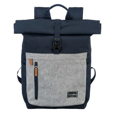 Bild av Travelite Unisex basics Rollup ryggsäck (1 pack), marinblå/grå, 60 cm/35 Liter, Bagage