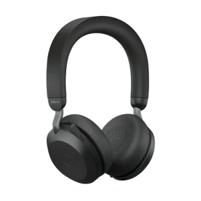Bild av Jabra Evolve2 75 trådlöst PC headset med laddningsstation och 8 mikrofoner stereohörlurar dubbelt skum avancerad aktiv bullerdämpning, USB C Bluetooth adapter UC kompatibilitet svart