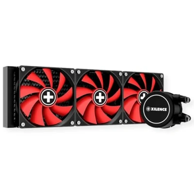 Bild av Xilence LQ360 AMD och Intel AiO 360 mm vattenkylning, 3 x 120 PWM fläkt, 400 W TDP, röd/svart