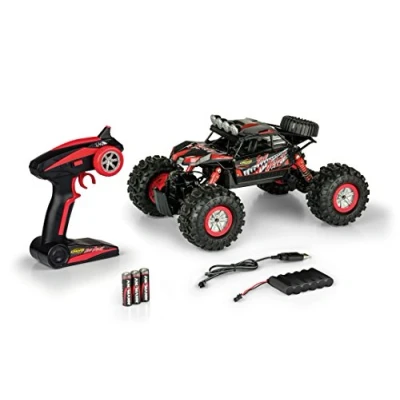 Bild av Carson 500404130 The Beast 1:12 radiostyrd bild som amfibiefordon, 100% RTR, för land och vatten, robust vattenfast, med 2,4 G fjärrkontroll, svart
