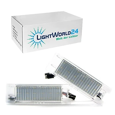 Bild av LIGHTWORLD24 vit LED registreringsskylt för Opel Zafira B Vectra C Corsa D Insigina Astra J H Adam Cascada Meriva A/B Tigra Twin