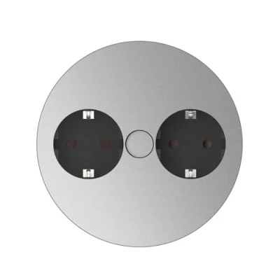 Bild av Bachmann inbyggt uttag Twist 2 vägs m kabel bordsuttag för kök och kontor krom matt 931.021 (endast 40 mm installationsdjup integrerat vattenutlopp)