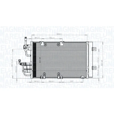 Bild av MAGNETI MARELLI 350203771000 Condenseur De Clim avec déshydrateur 508x328x16 328 508 16 OPEL: Zafira B, Astra H 3/5 portes, GTC