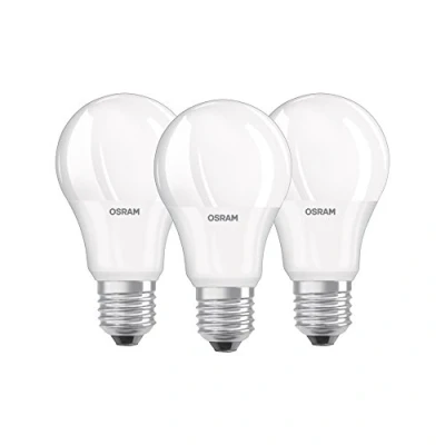 Bild av Osram glödlampa form bas klassisk en LED lampa, plast, cool vit, E27, 10,5 W, Set med 3 of 3/9.5 W Varm vit
