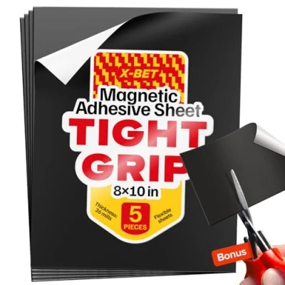 Bild av x bet MAGNET Magnetiska ark med självhäftande baksida var 10 cm 15 flexibelt magnetiskt papper starkt klibbiga magnetark för foto och bildmagneter (20 25 5 st)