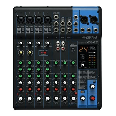 Bild av Yamaha MG10XU Mixer Kompakt ljudmixer med tio ingångskanaler och D PRE mikrofonförstärkare, i svart