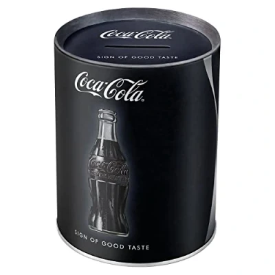 Bild av Nostalgic Art Sparbössa, Coca Cola Sign Of Good Taste Presentidé för älskare, Spargris i metall, Metallsparbössa retrostil, 1 l