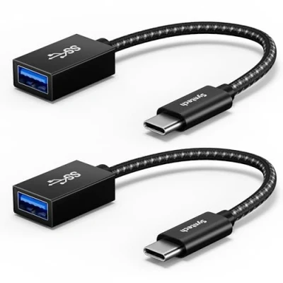 Bild av USB C till 3.1 adapter [2 pack hane hona, konvertering (Thunderbolt 3 kompatibel) OTG kabel, kompatibel med iPhone 15 Pro Max, iPad Mini/Pro MacBook Pro/Air