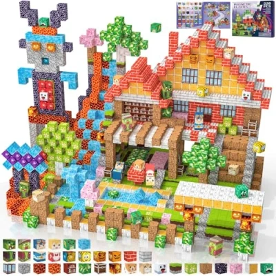 Bild av Crifeton Magnetiska Byggklossar 220 PCS 2CM Magnetic Blocks, 3+ STEM Montessori sensoriska leksaker för 3 4 5 6 7 8 9 10 11 12 år gamla pojkar och flickor Födelsedagspresenter