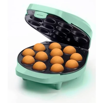 Bild av Bestron Våffeljärn för cake pop&#039;s i retrodesign, popmaker inkl. kakpop butler, gaffel och 12 poppinnar, med non stick beläggning, 700 W, färg: mint
